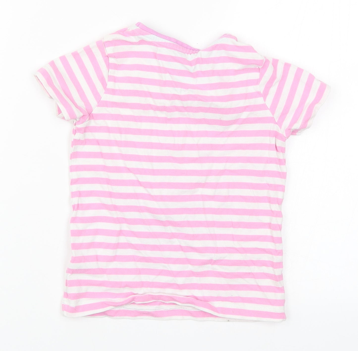 TU Girls Pink Striped  Basic T-Shirt Size 5-6 Years  - Princess Mermaid