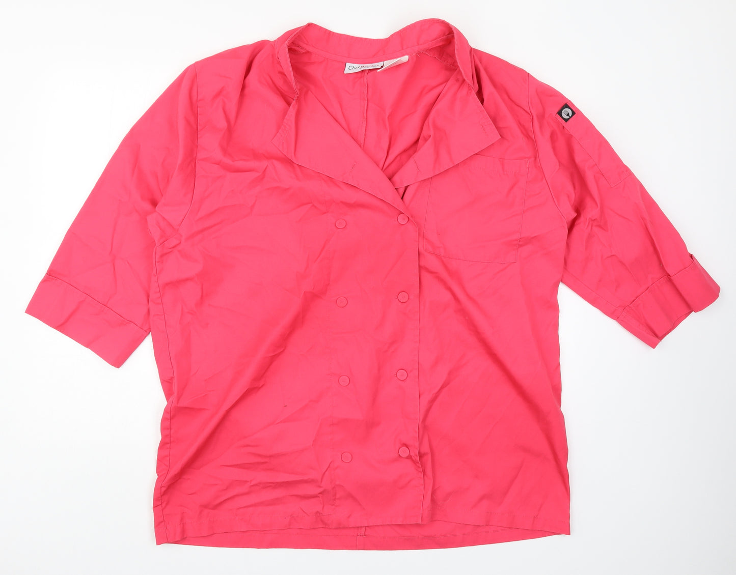 Chef Works Womens Pink   Basic Button-Up Size XL