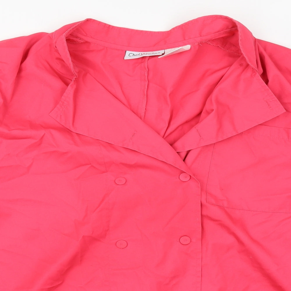Chef Works Womens Pink   Basic Button-Up Size XL