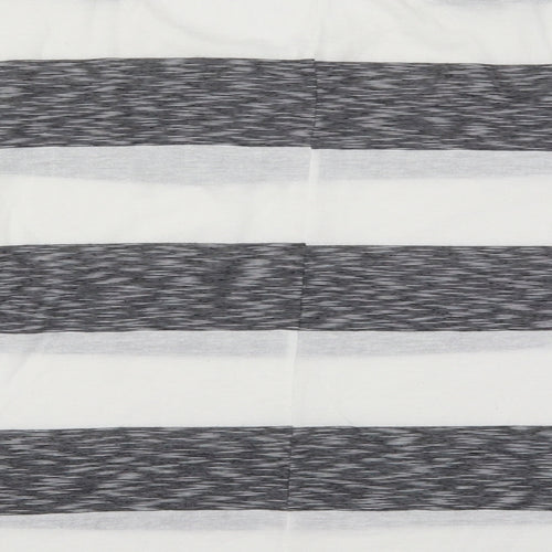 International Womens Grey Striped  Basic T-Shirt Size 10
