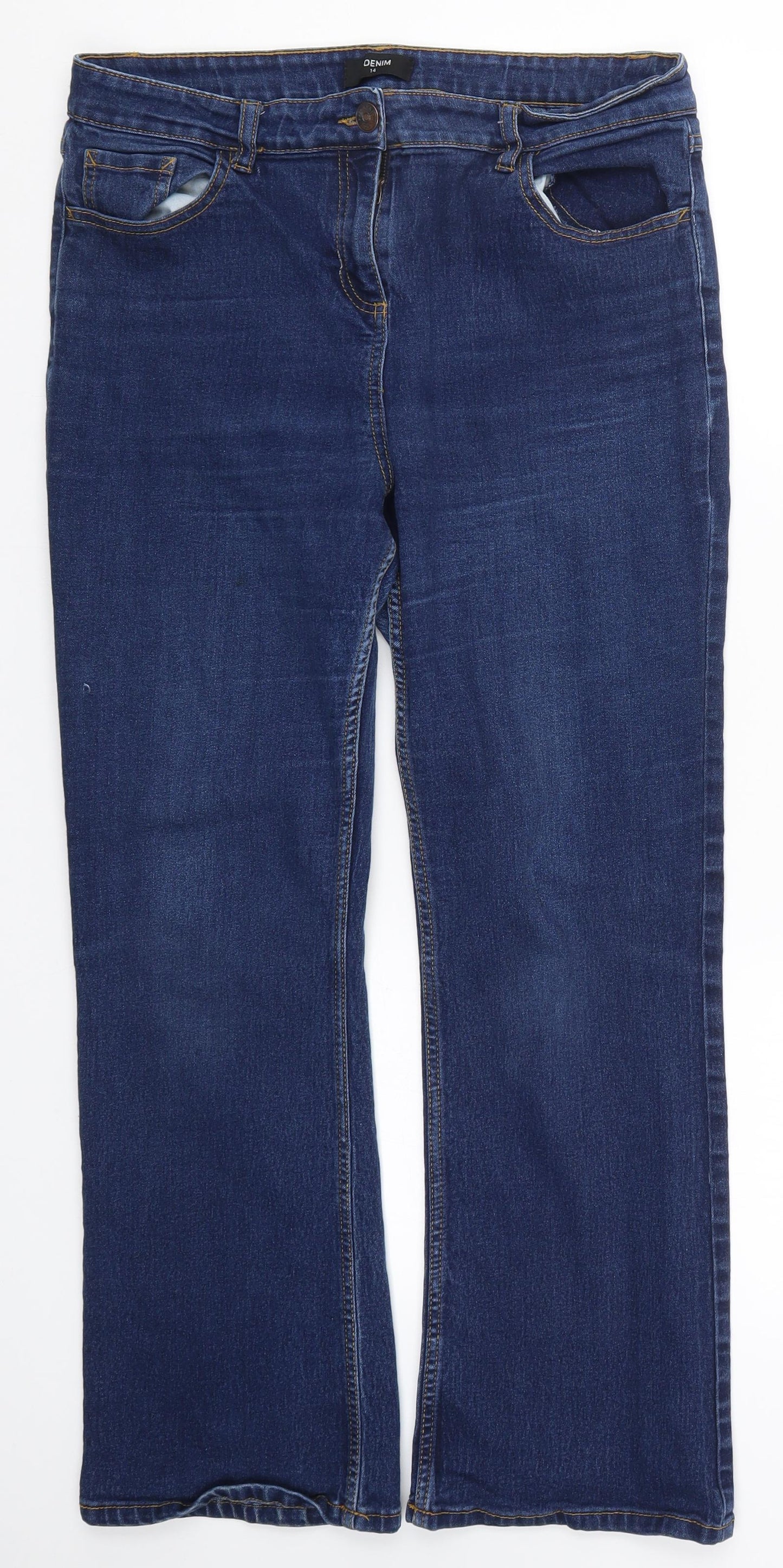 Matalan Womens Blue  Denim Straight Jeans Size 14 L27 in
