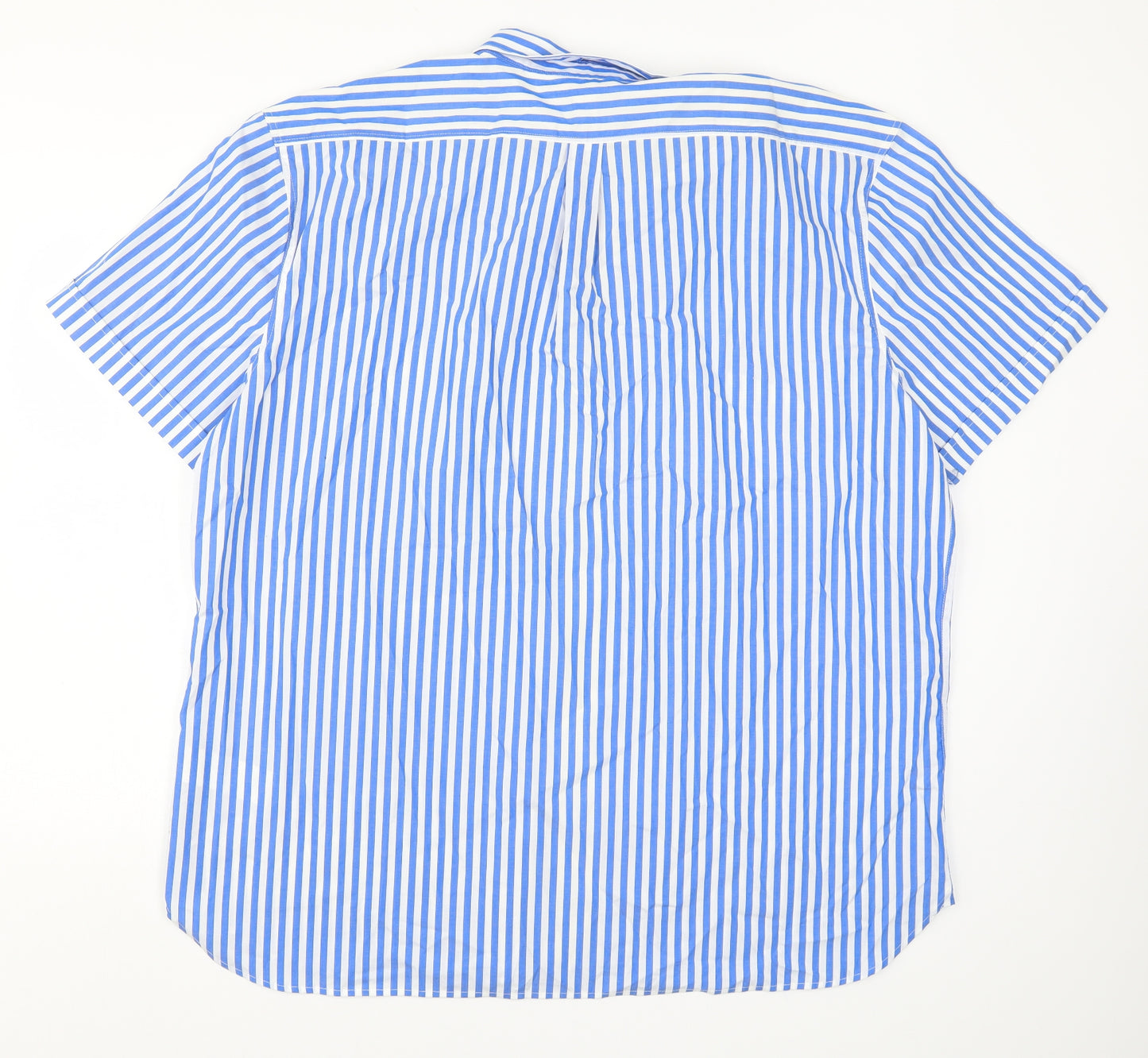 Hammond & Co Mens Blue Striped   Button-Up Size 2XL