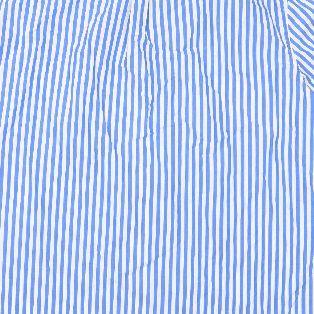 Hammond & Co Mens Blue Striped   Button-Up Size 2XL