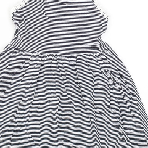 NEXT Girls Blue Striped  Skater Dress  Size 7 Years