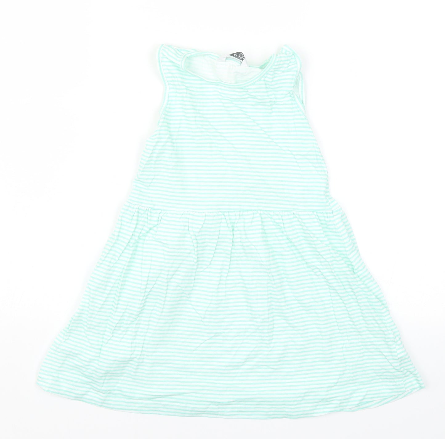 Primark Girls Green Striped  A-Line  Size 6-7 Years