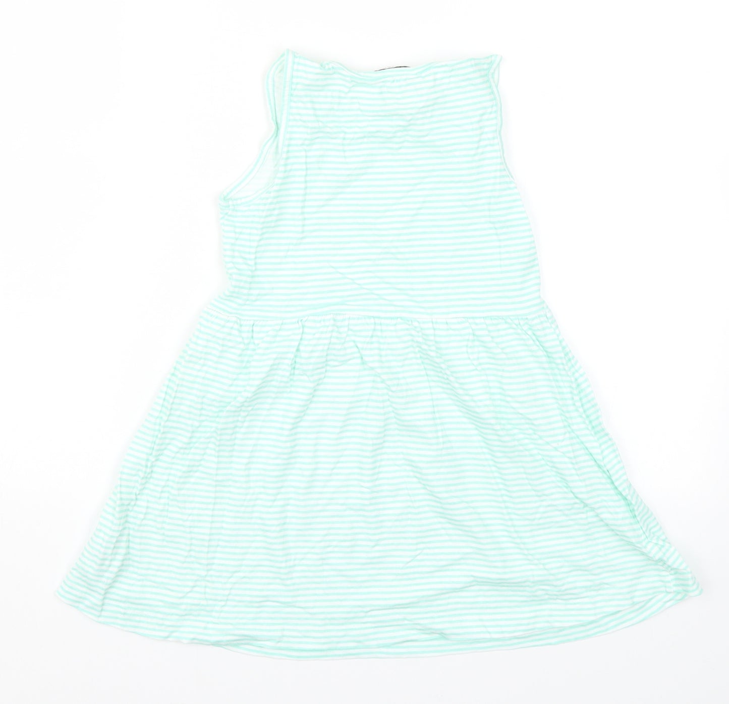 Primark Girls Green Striped  A-Line  Size 6-7 Years