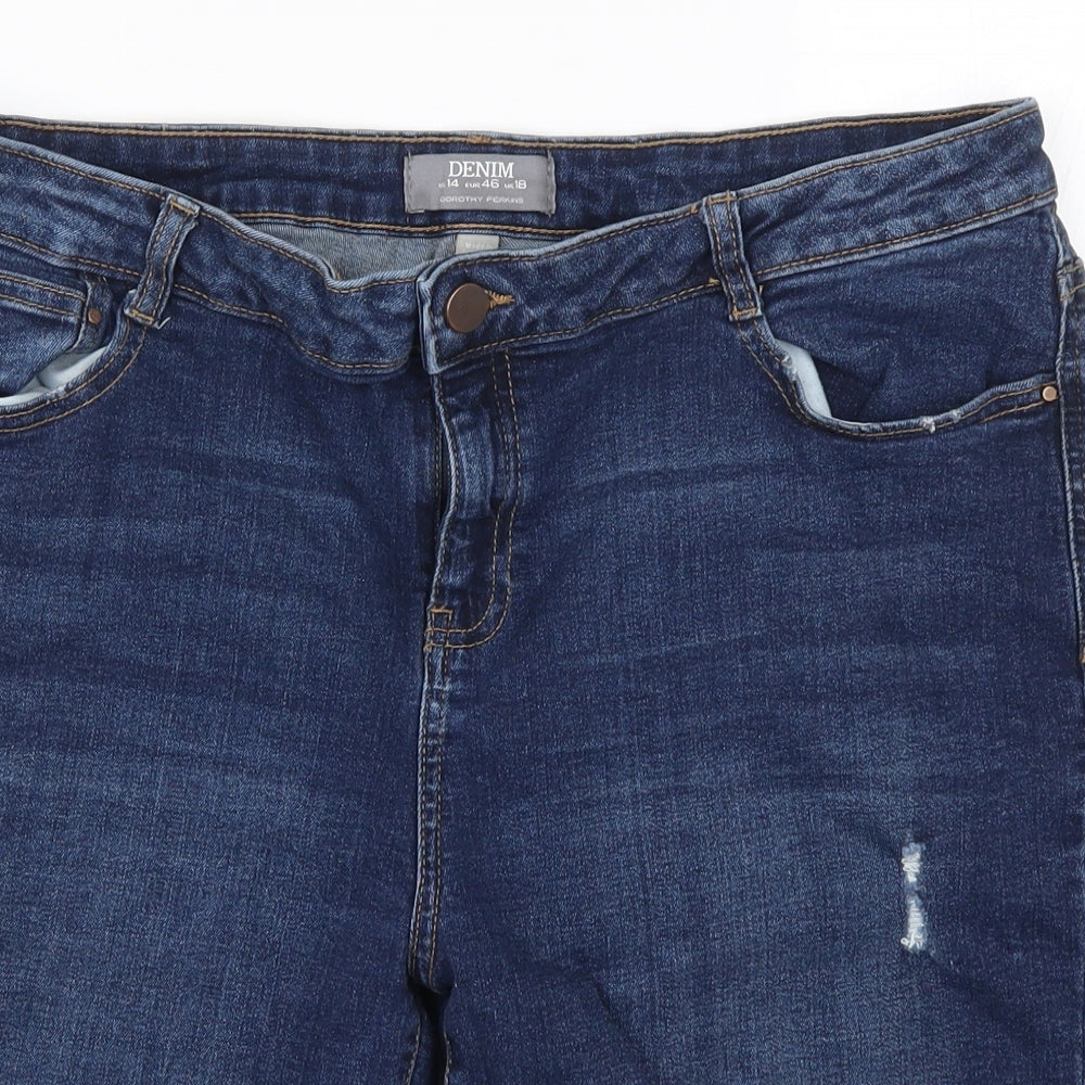 Dorothy Perkins Womens Blue  Denim Bermuda Shorts Size 18