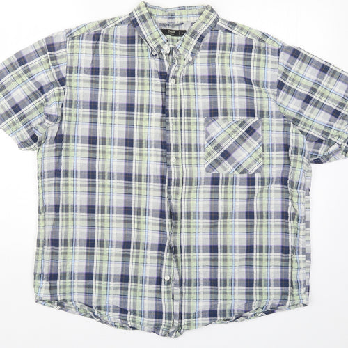Cotton Traders Mens Green Check   Button-Up Size XL