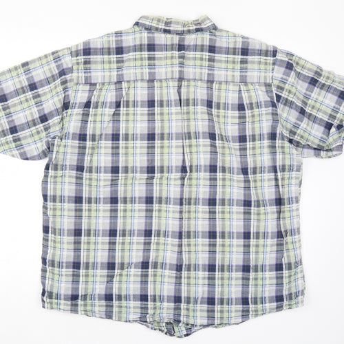 Cotton Traders Mens Green Check   Button-Up Size XL