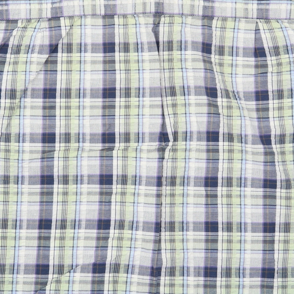 Cotton Traders Mens Green Check   Button-Up Size XL