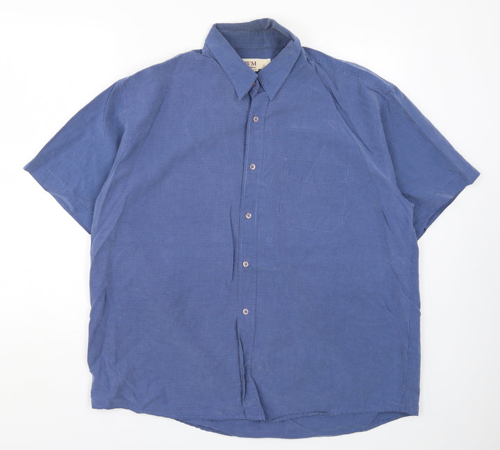 EWM Mens Blue Check   Button-Up Size XL