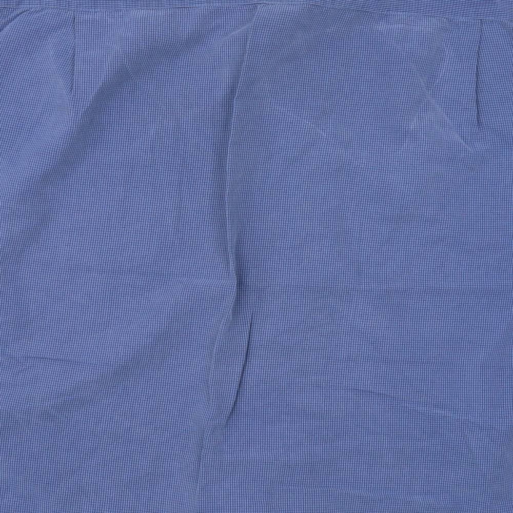 EWM Mens Blue Check   Button-Up Size XL