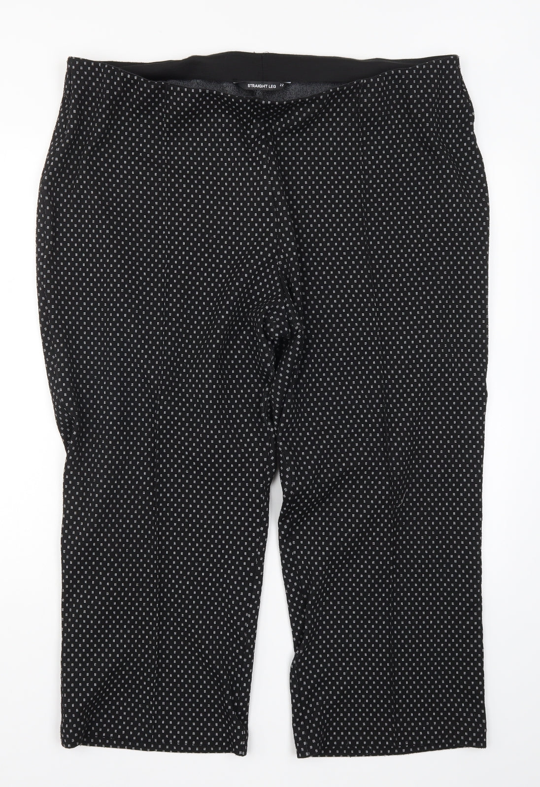 Bonmarché Womens Black Geometric  Trousers  Size 22 L24 in