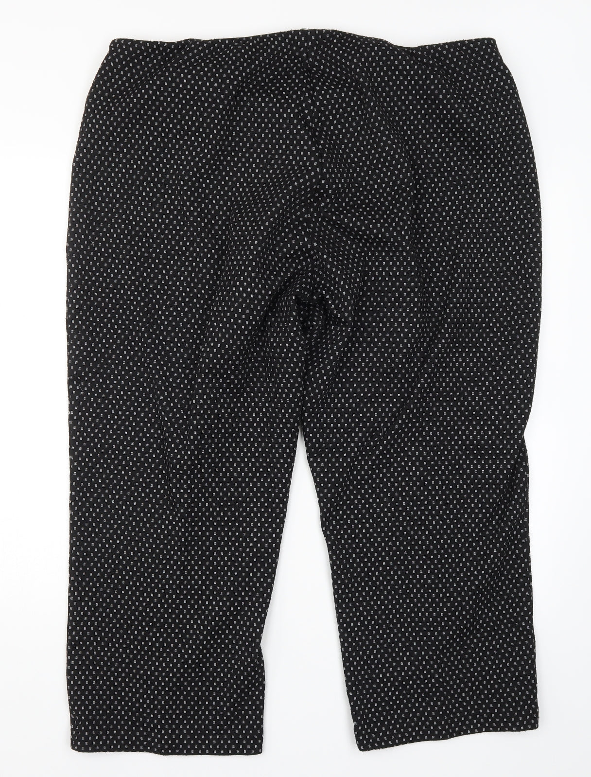 Bonmarché Womens Black Geometric  Trousers  Size 22 L24 in