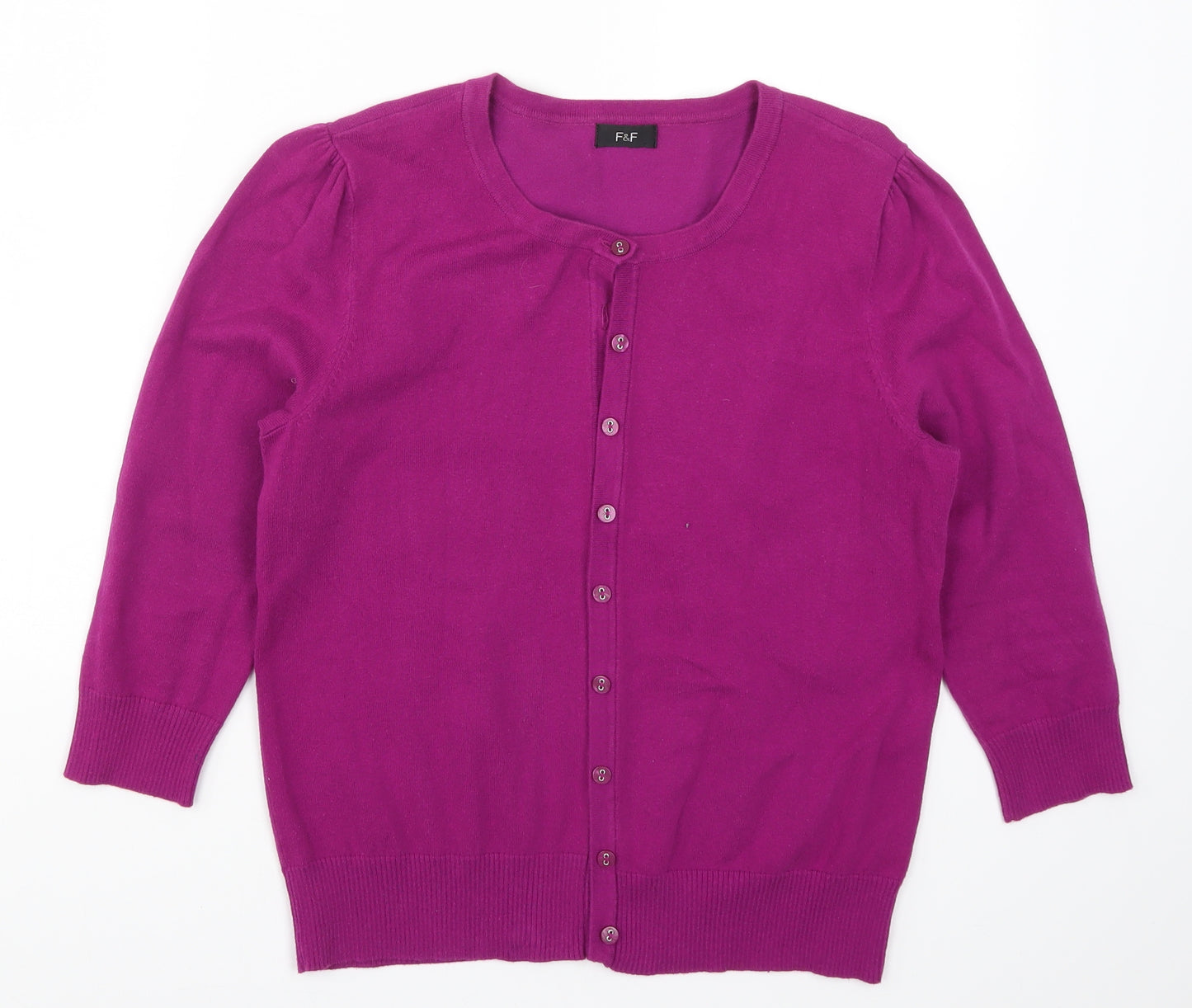 F&F Womens Pink  Knit Cardigan Jumper Size 14