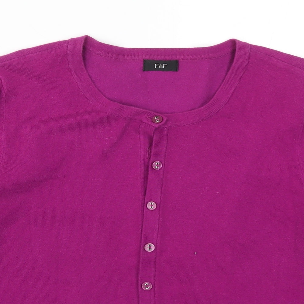 F&F Womens Pink  Knit Cardigan Jumper Size 14