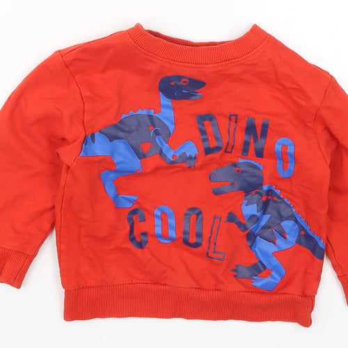 Studio Boys Red   Basic T-Shirt Size 12-18 Months  - Dino Cool