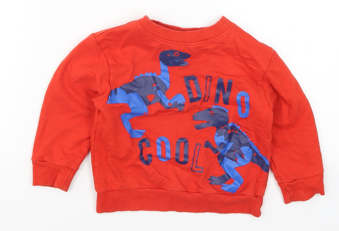 Studio Boys Red   Basic T-Shirt Size 12-18 Months  - Dino Cool
