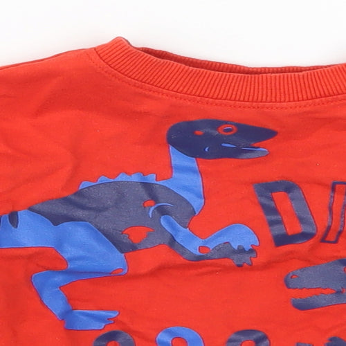 Studio Boys Red   Basic T-Shirt Size 12-18 Months  - Dino Cool