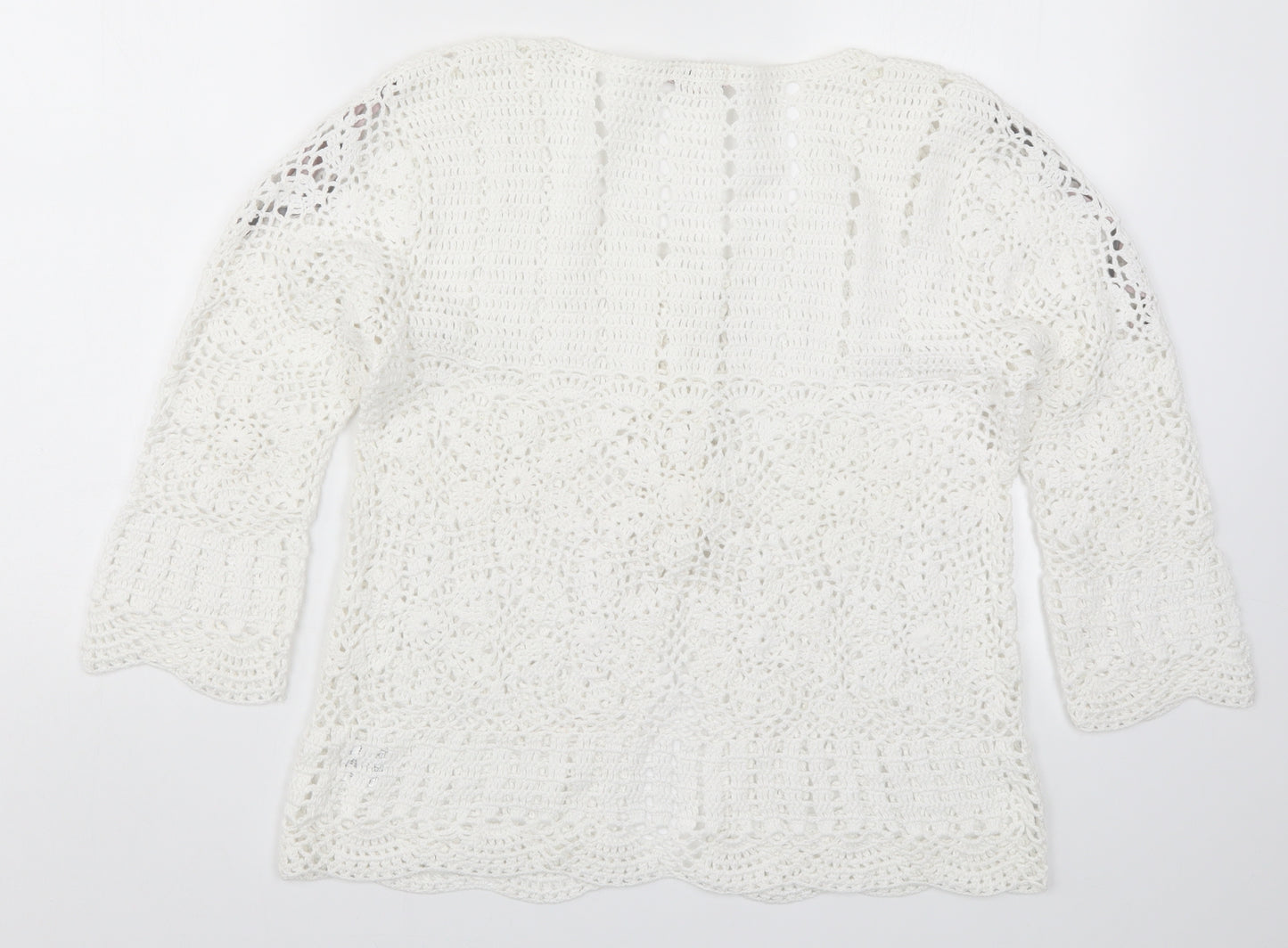 Soon Womens White  Knit Cardigan Jumper Size 14