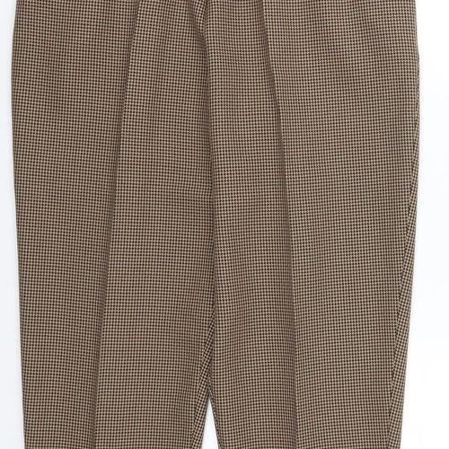 Saira Womens Brown Houndstooth  Trousers  Size 22 L24 in