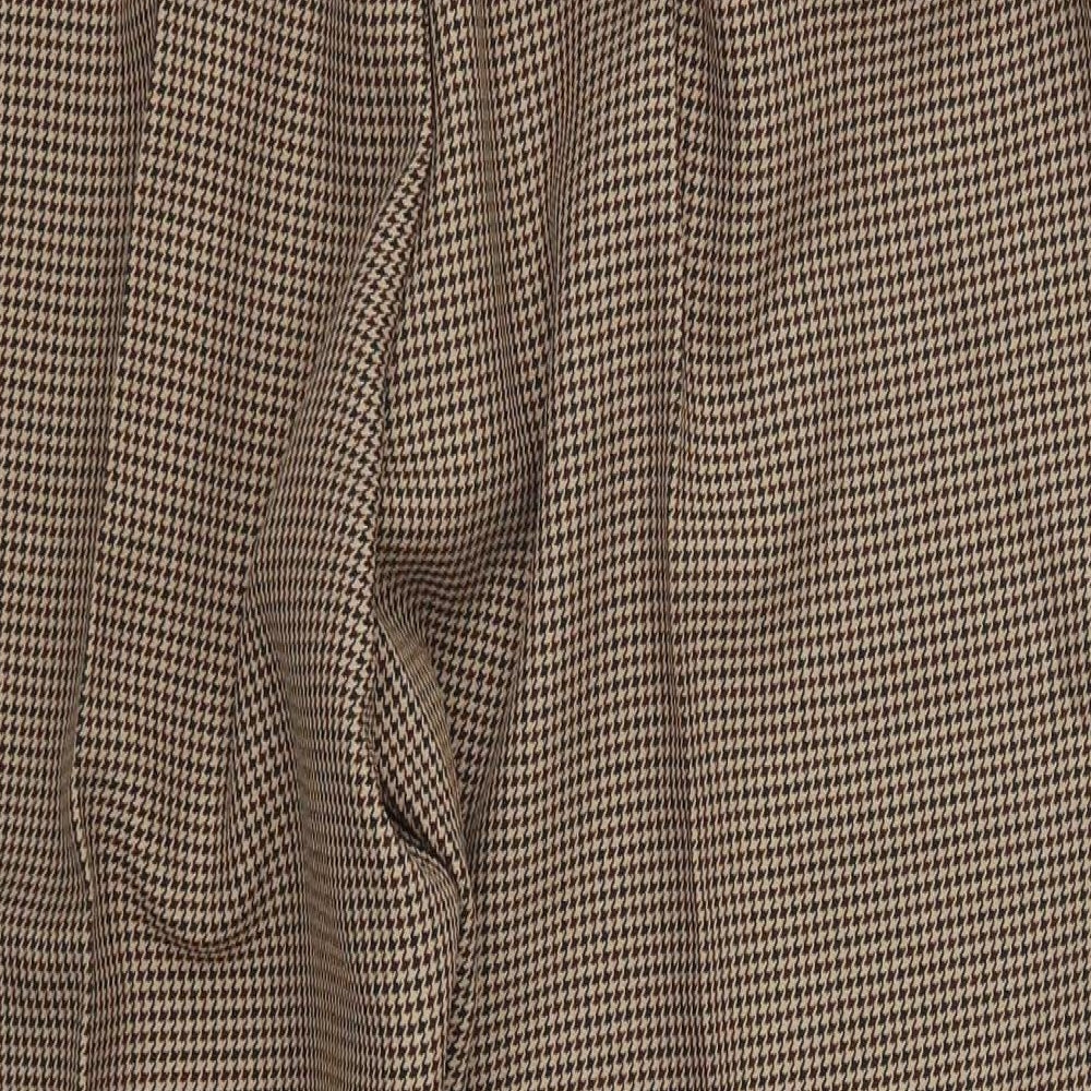 Saira Womens Brown Houndstooth  Trousers  Size 22 L24 in