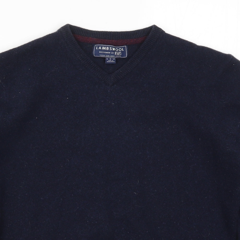 F&F Mens Blue  Knit Pullover Jumper Size S