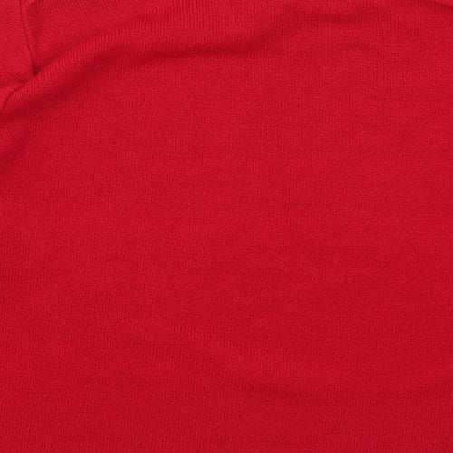 Vida Vi Womens Red Striped Knit Pullover Jumper Size L