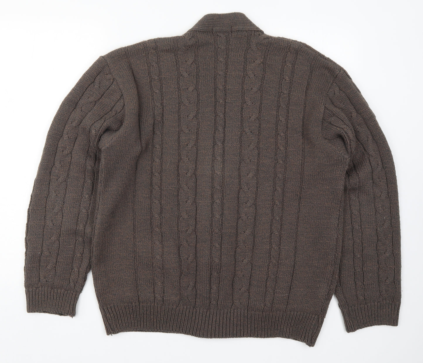 Fasttrend Mens Brown  Knit Cardigan Jumper Size L