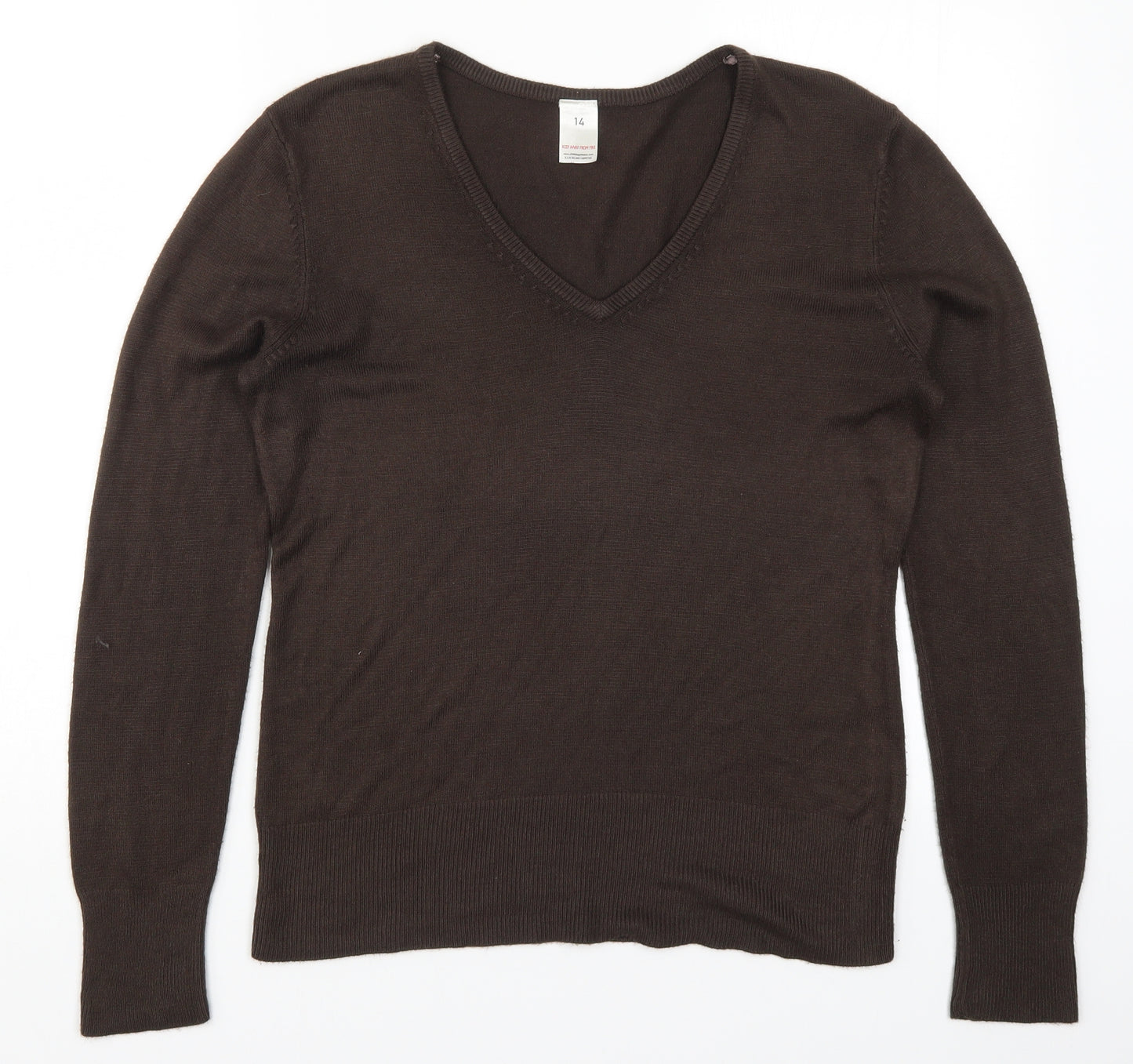 Preworn Womens Brown  Knit Pullover Jumper Size 14