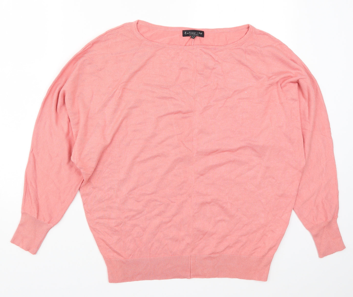 F&F Womens Pink  Knit Pullover Jumper Size 16