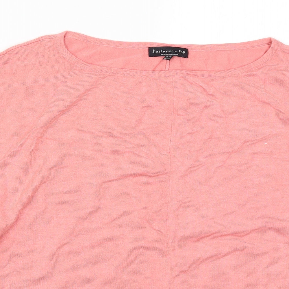 F&F Womens Pink  Knit Pullover Jumper Size 16