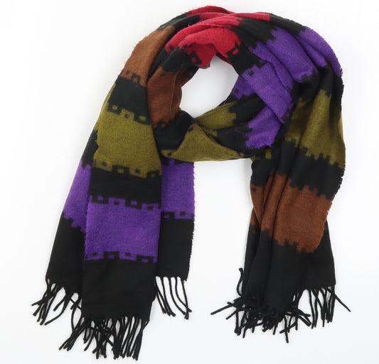 Front view of Preworn women’s multicoloured striped scarf