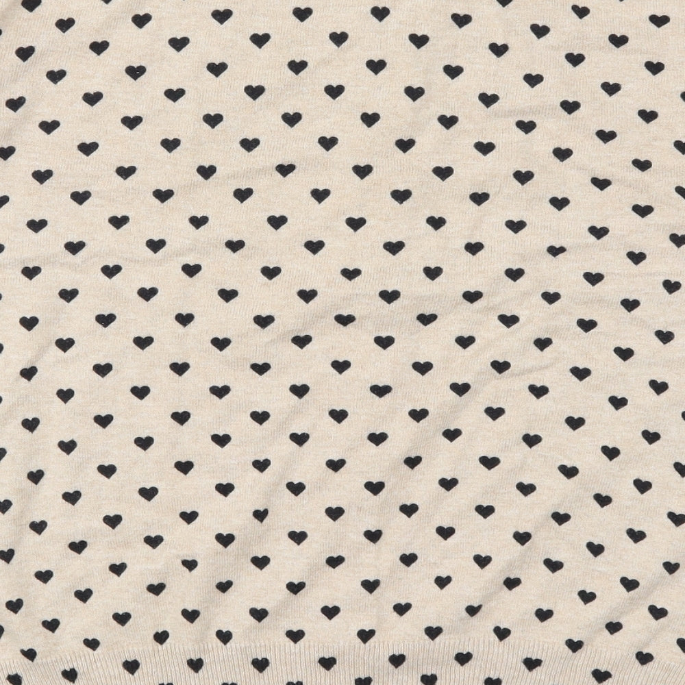 Atmosphere Womens Beige  Knit Cardigan Jumper Size 18  - Love Hearts