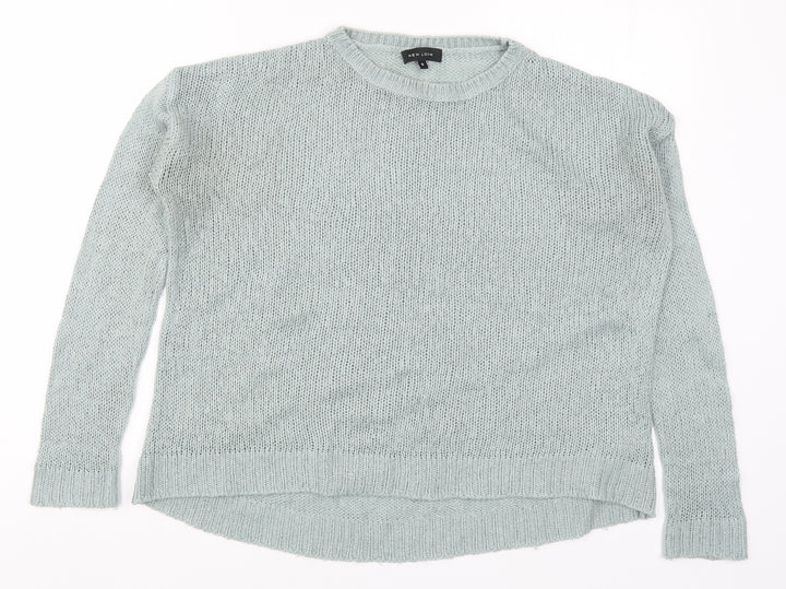 New Look Womens Blue Knit Pullover Jumper Size S