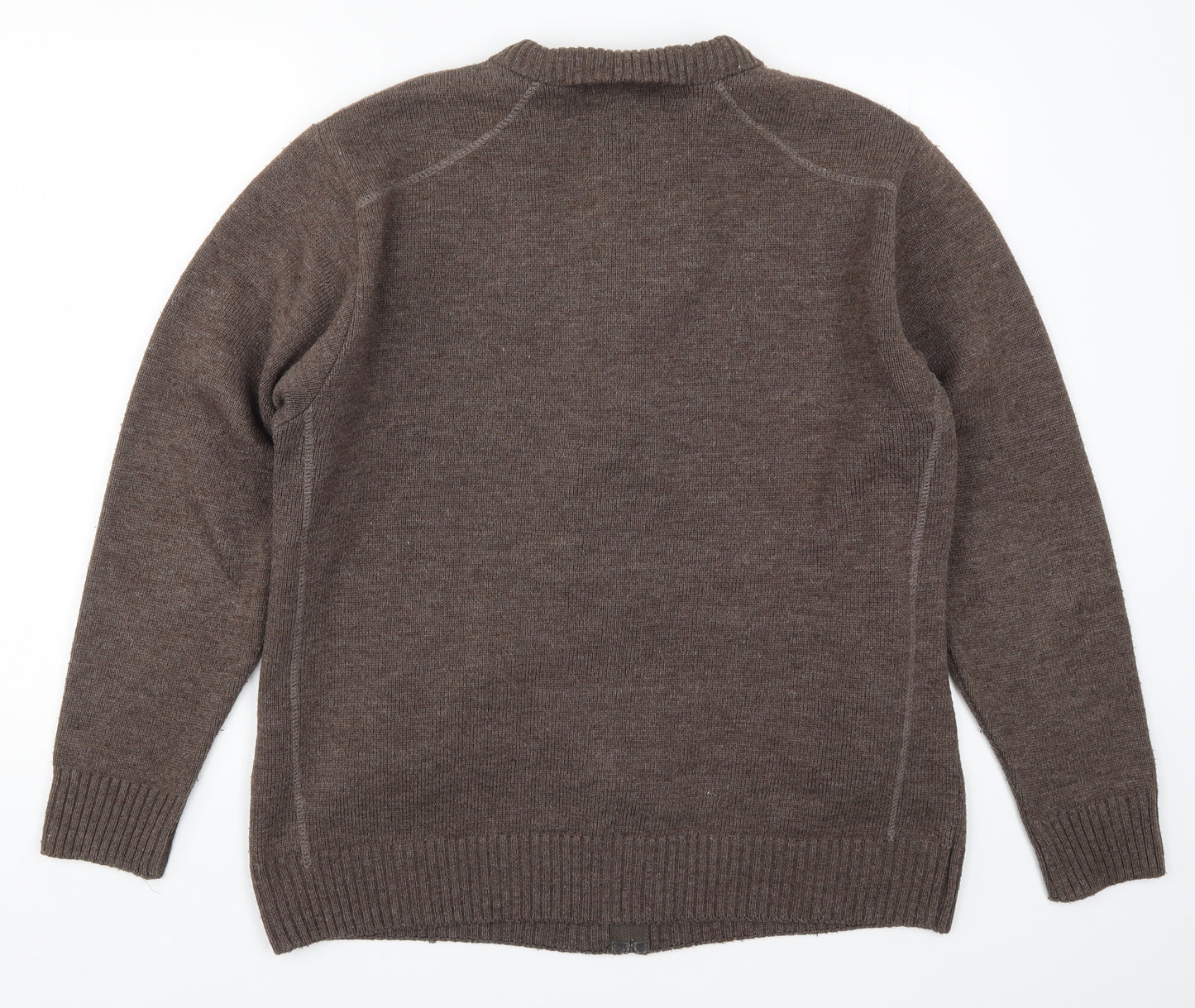 Cavallio Mens Brown  Knit Full Zip Jumper Size L