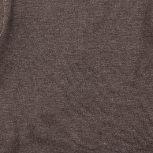 Cavallio Mens Brown  Knit Full Zip Jumper Size L