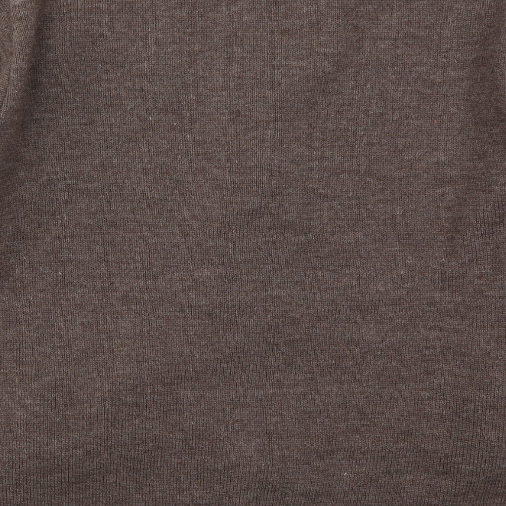 Cavallio Mens Brown  Knit Full Zip Jumper Size L