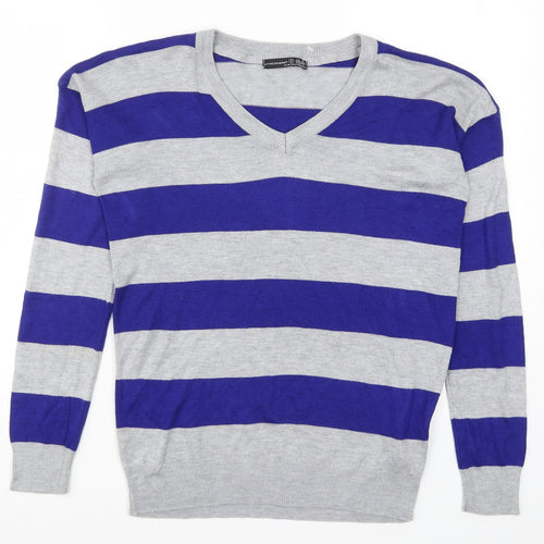 Atmosphere Womens Blue Striped Knit Pullover Jumper Size 8