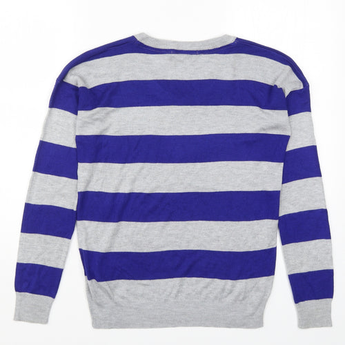 Atmosphere Womens Blue Striped Knit Pullover Jumper Size 8