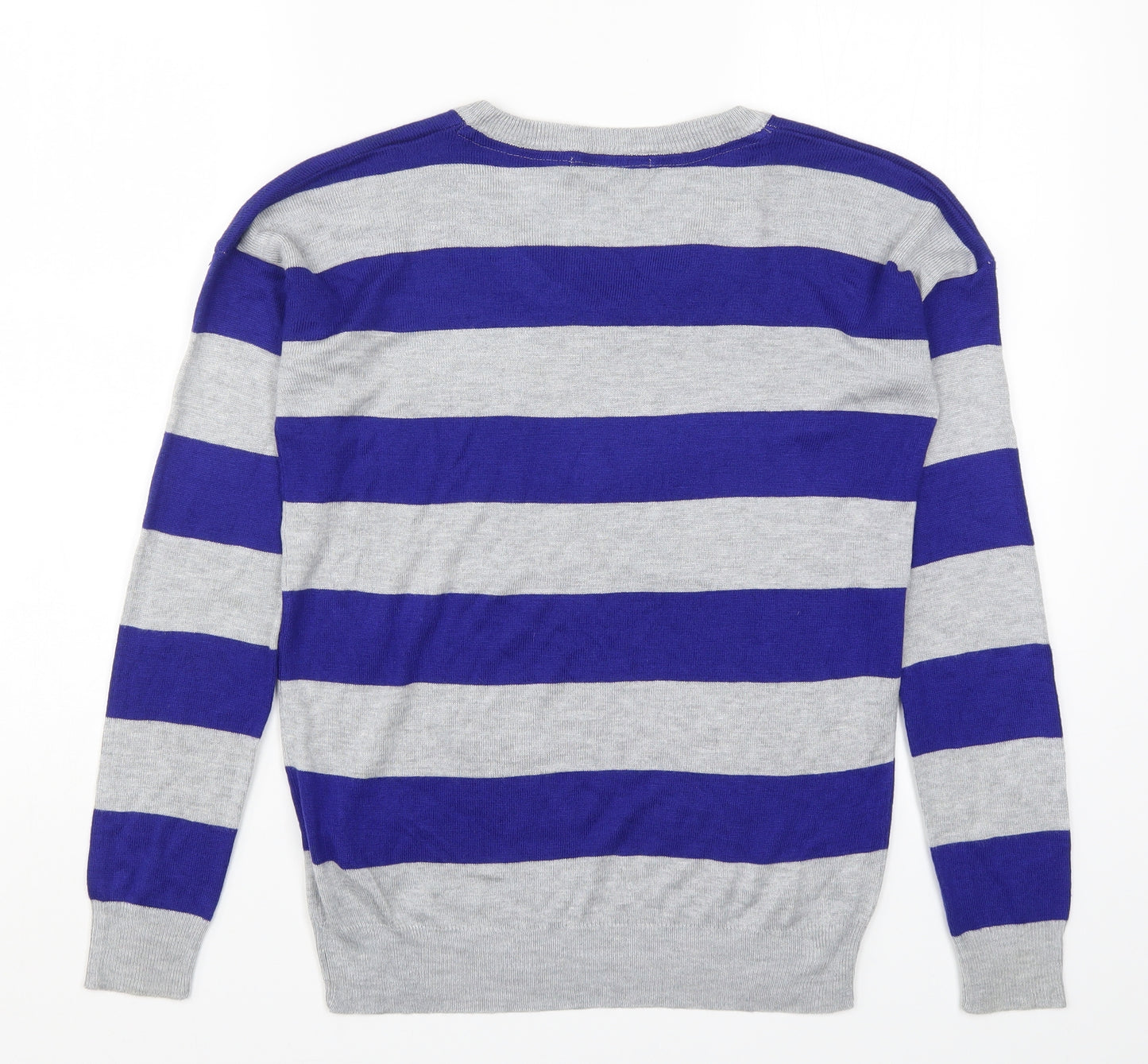 Atmosphere Womens Blue Striped Knit Pullover Jumper Size 8