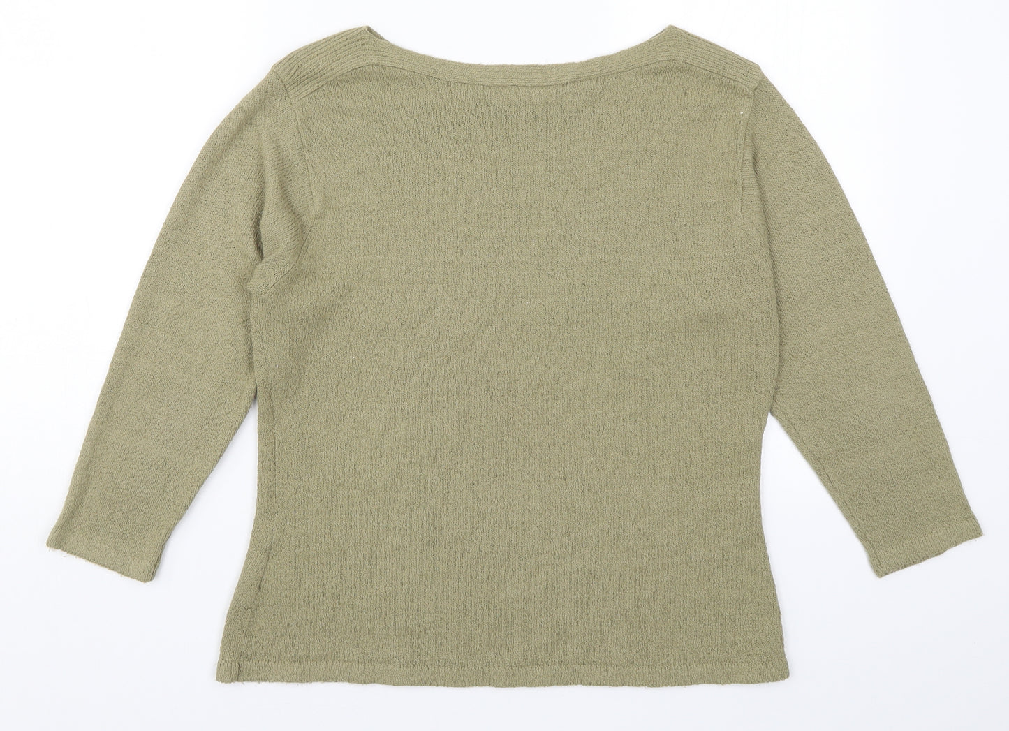 Collections Womens Green  Knit Pullover Jumper Size M