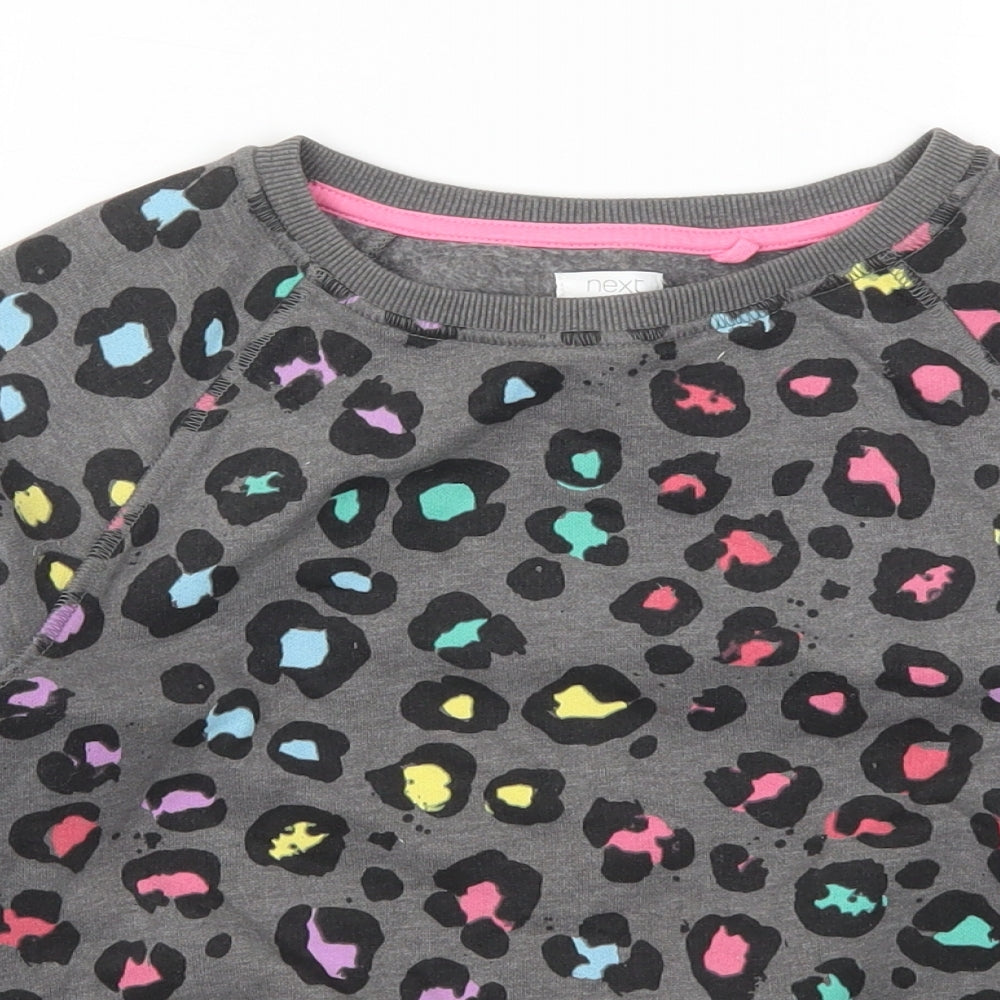 NEXT Girls Multicoloured Animal Print  Pullover Sweatshirt Size 10 Years
