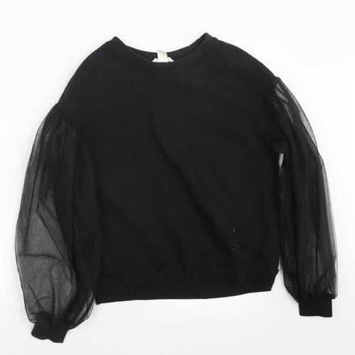 H&M Womens Black  Knit Pullover Jumper Size S