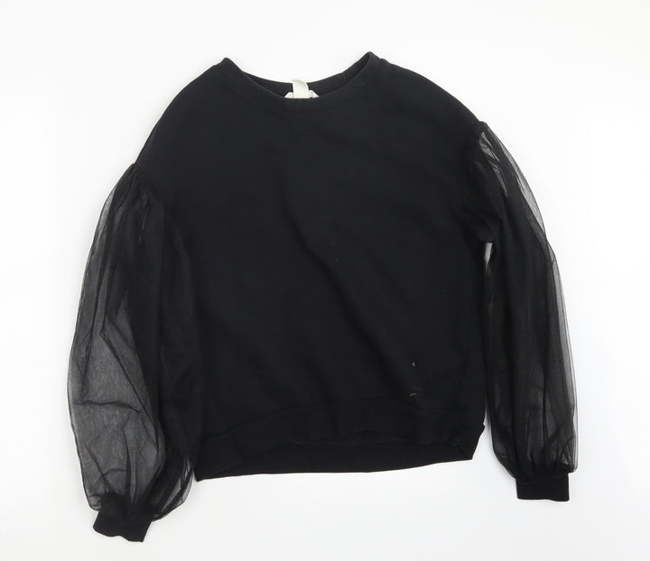 H&M Womens Black Knit Pullover Jumper Size S