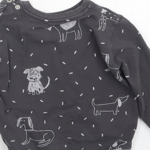 Marks and Spencer Girls Grey Geometric  Pullover Jumper Size 18-24 Months