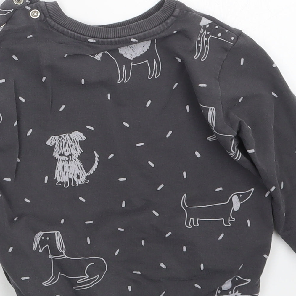 Marks and Spencer Girls Grey Geometric  Pullover Jumper Size 18-24 Months