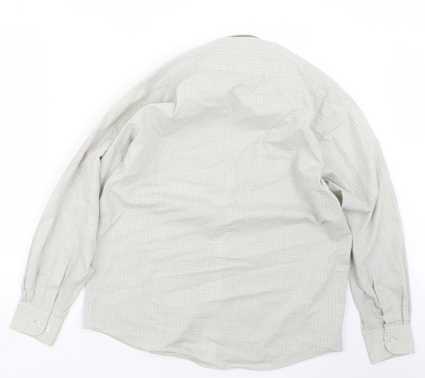 Marks and Spencer Mens Grey Check   Button-Up Size 15