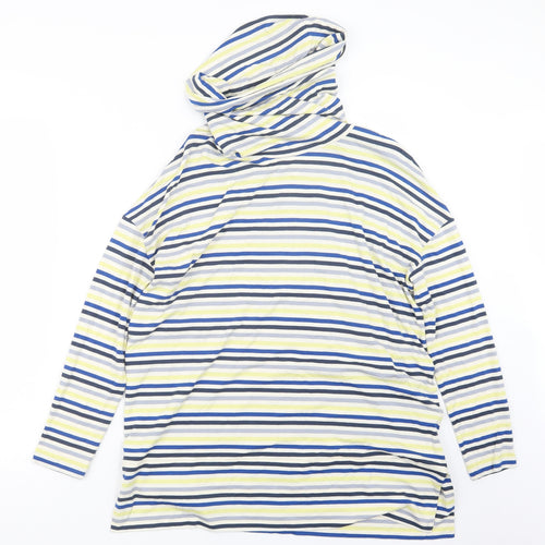 EAST Womens Blue Striped  Basic T-Shirt Size S