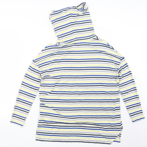 EAST Womens Blue Striped  Basic T-Shirt Size S